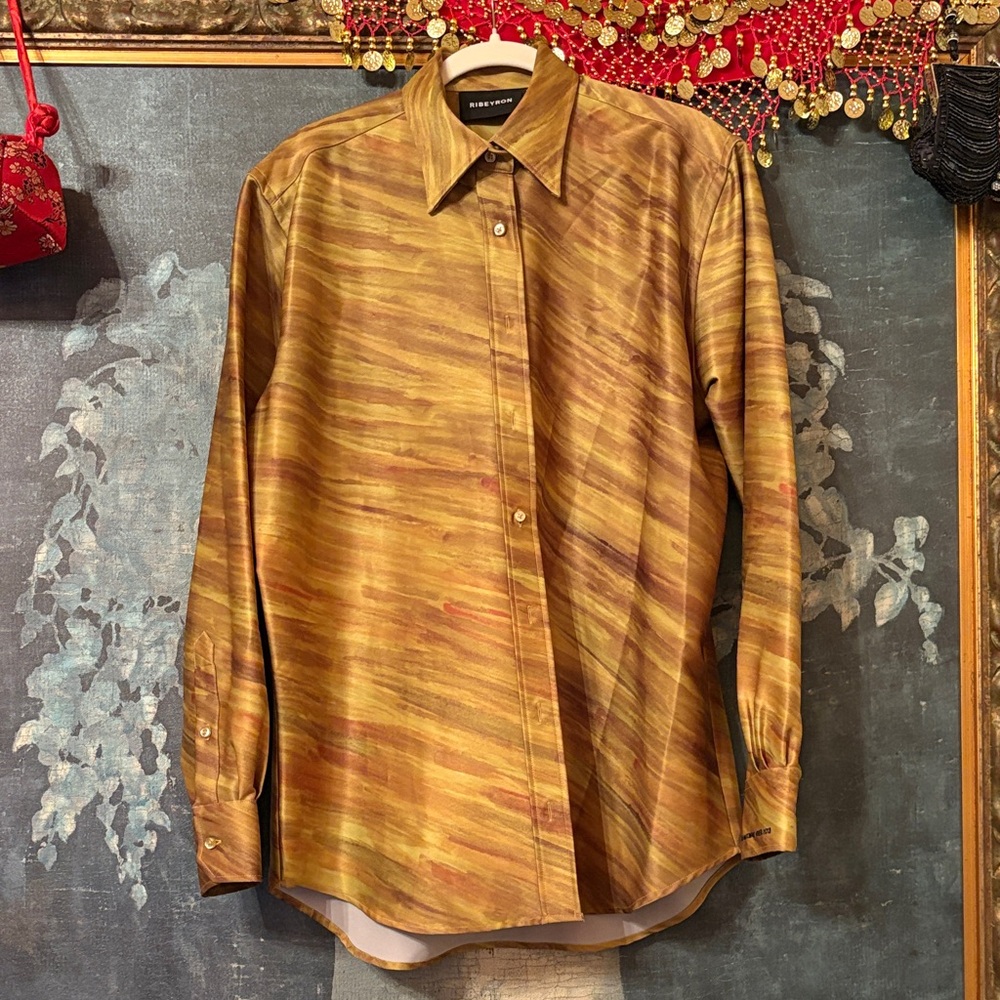 Ribeyron Men's Brown Patterned Shirt